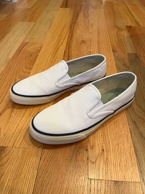 Men's White Slip-On Canvas Sneakers
